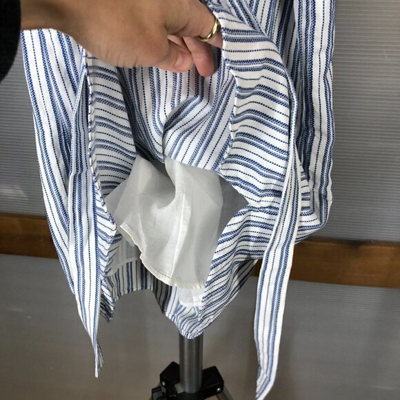 J.crew MERCANTILE‎ Blue White Stripe Long Sleeve Lined Shirt Dress Sz XS - Picture 6 of 11